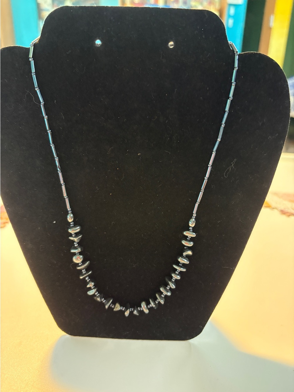 Handcrafted Hematite Bead Necklace - Black